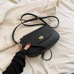 Solid Leather Crossbody Bag for Women Small Shoulder Messenger Bag