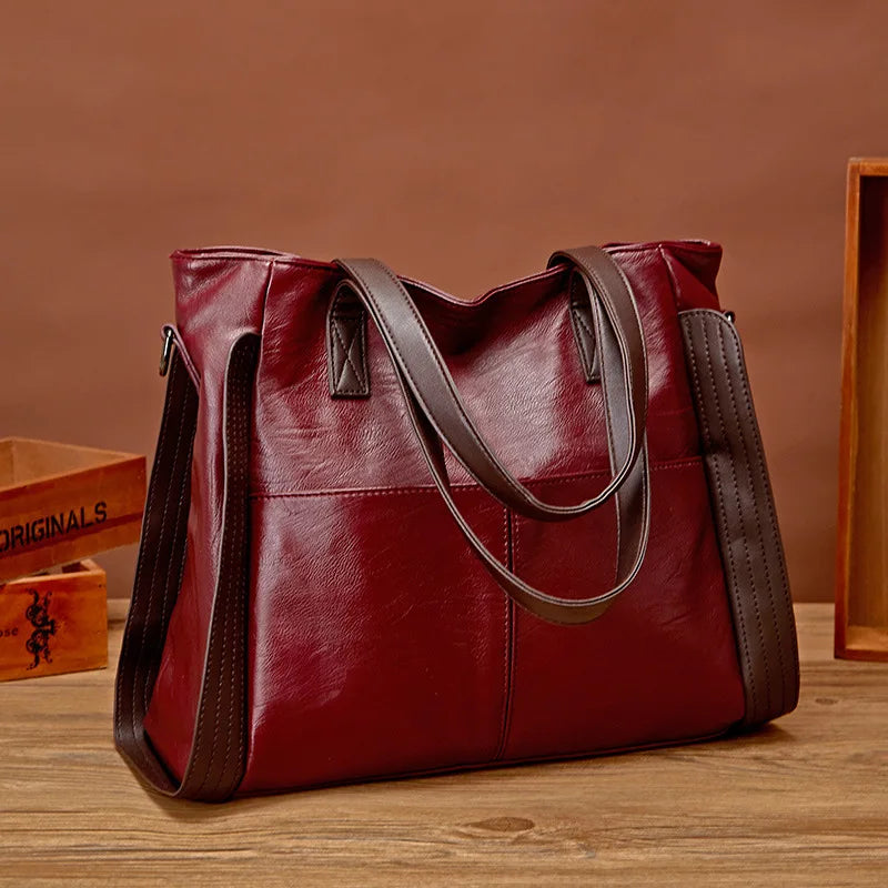 Vintage Casual Shoulder Bag Women Handbag PU Leather Crossbody Bag
