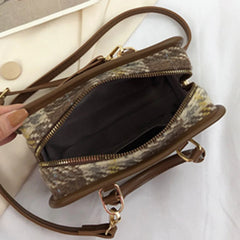 Plaid Wool Crossbody Bag Houndstooth Shoulder Handbag
