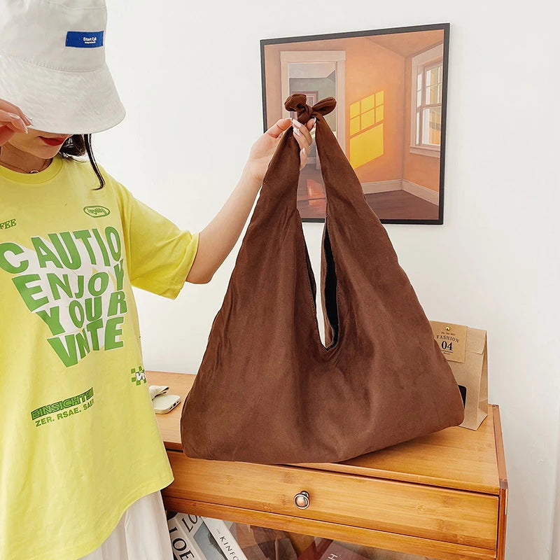 Faux Suede Handbag Casual Shoulder Bag Concealed Carry Large Capacity