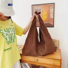 Faux Suede Handbag Casual Shoulder Bag Concealed Carry Large Capacity