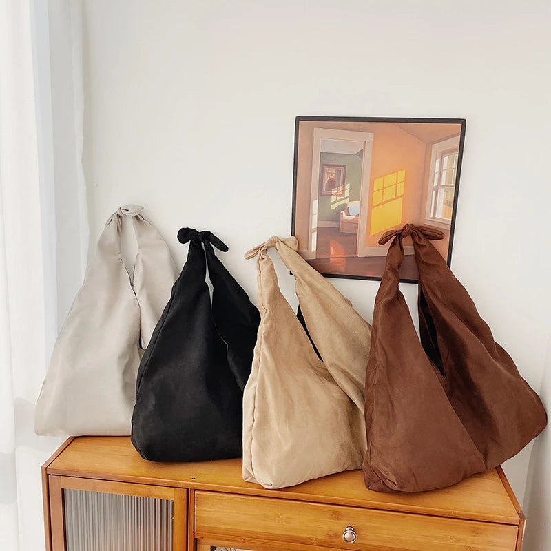 Faux Suede Handbag Casual Shoulder Bag Concealed Carry Large Capacity