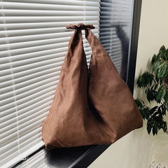 Faux Suede Handbag Casual Shoulder Bag Concealed Carry Large Capacity