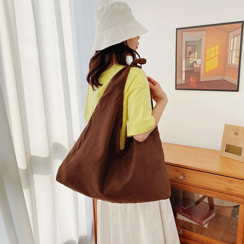 Faux Suede Handbag Casual Shoulder Bag Concealed Carry Large Capacity