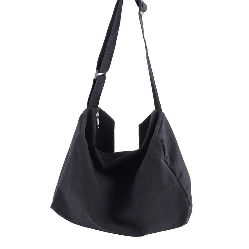 Canvas Crossbody Bag for Women Girls Solid Travel Handbag