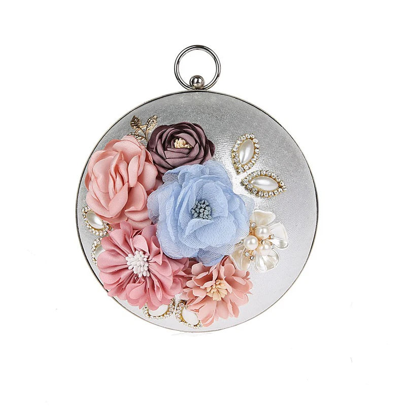 Mini Round Flowers Evening Clutch Bag for Women WY123