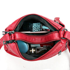 Hot Women Bag Washed Pu Soft Leather Shoulder Bag Multi-layer Crossbody Bag