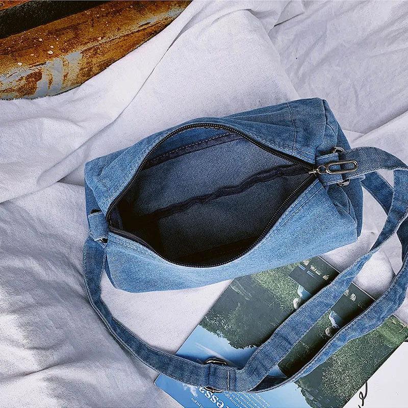 Hot Denim Vintage Crossbody Bag Fashionable Portable Handbag