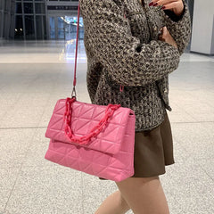 Women Evening Clutch Plaid Messenger Shoulder Chain Bags Handbags