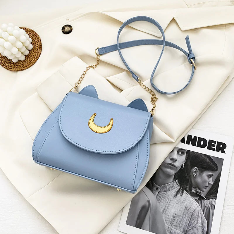 Cat Shape Chain Women Shoulder Bag PU Leather Tote Bag