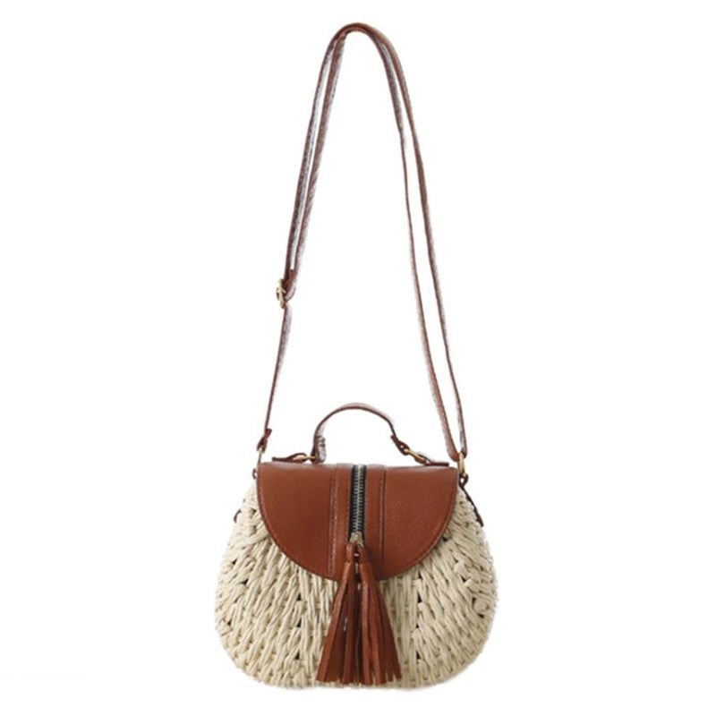Bohemian Tassel Straw Beach Shoulder Bags