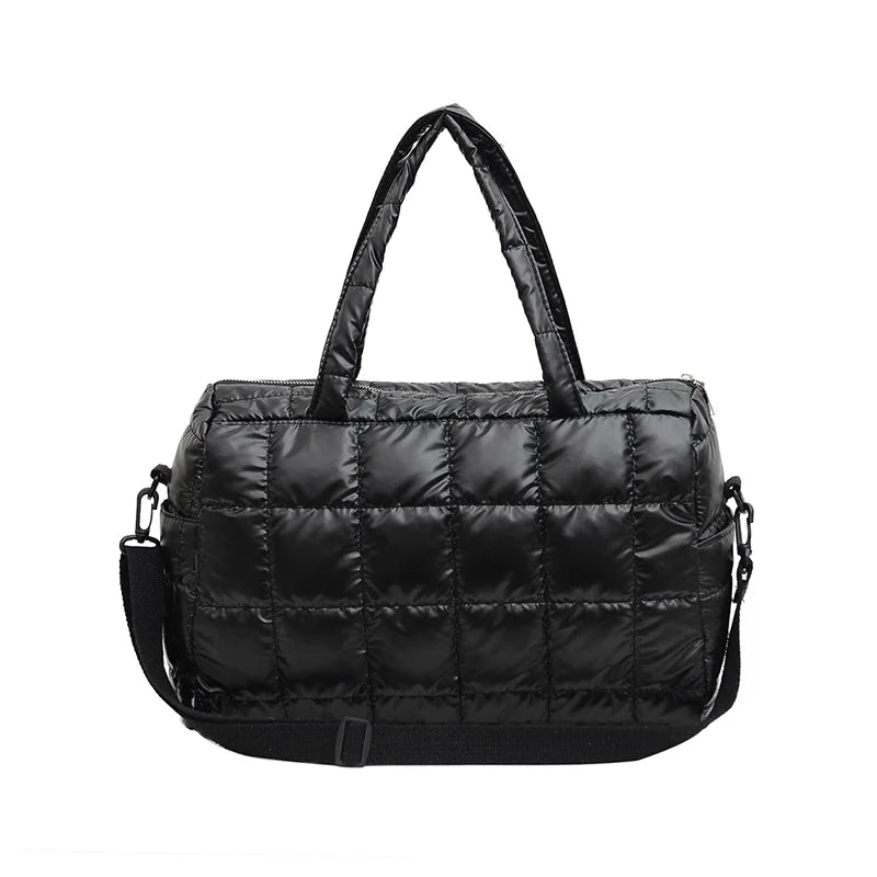 Large Capacity Winter Women's Down Fabric Shoulder Bag