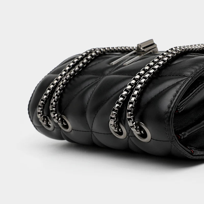 Leather Chain Crossbody Shoulder Bag for Women