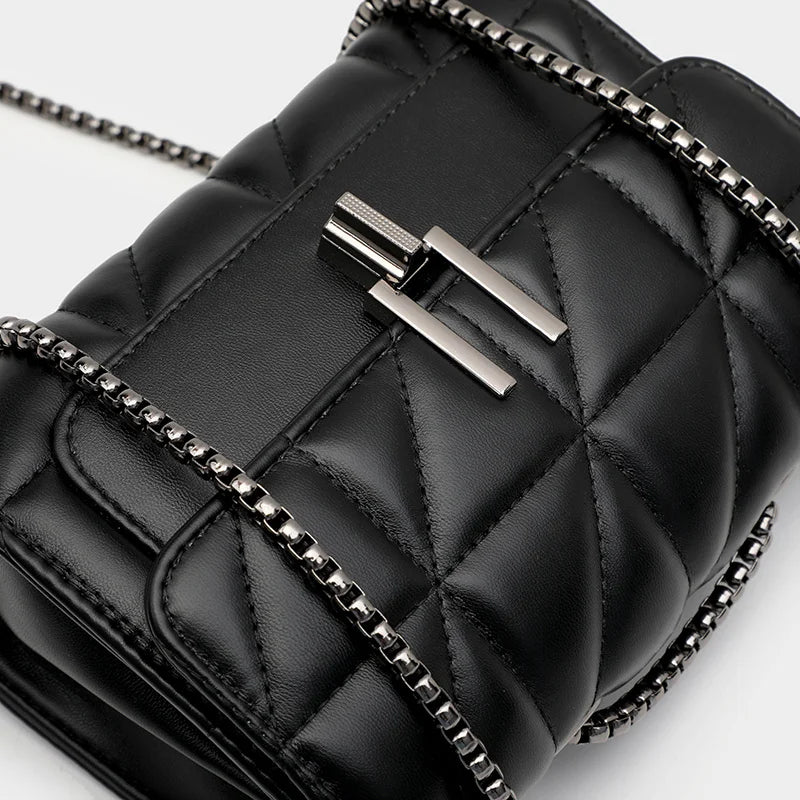 Leather Chain Crossbody Shoulder Bag for Women
