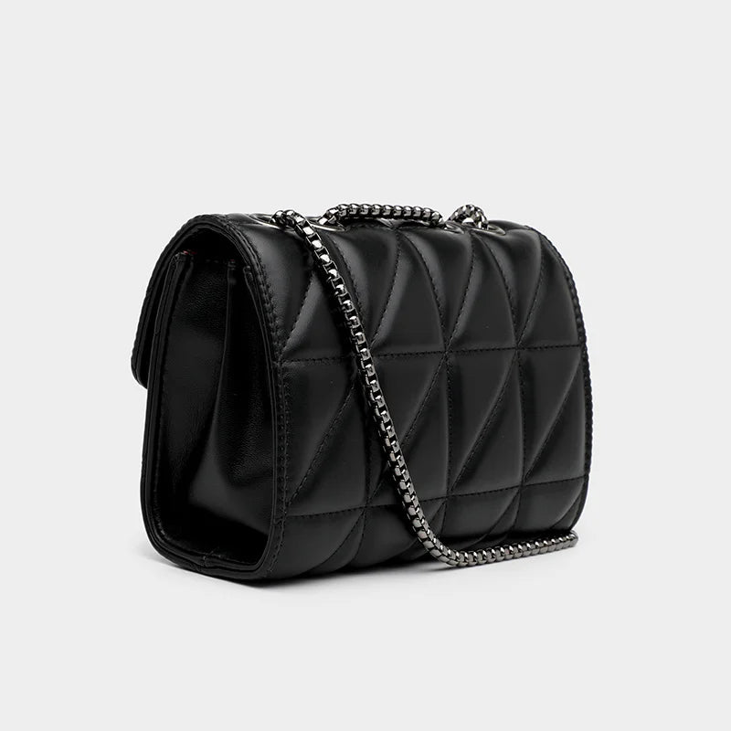 Leather Chain Crossbody Shoulder Bag for Women
