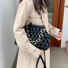Thick Chain Crossbody Bags Female Orange Yellow Shoulder Bags Tote Evening Clutc