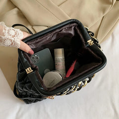 Thick Chain Crossbody Bags Female Orange Yellow Shoulder Bags Tote Evening Clutc
