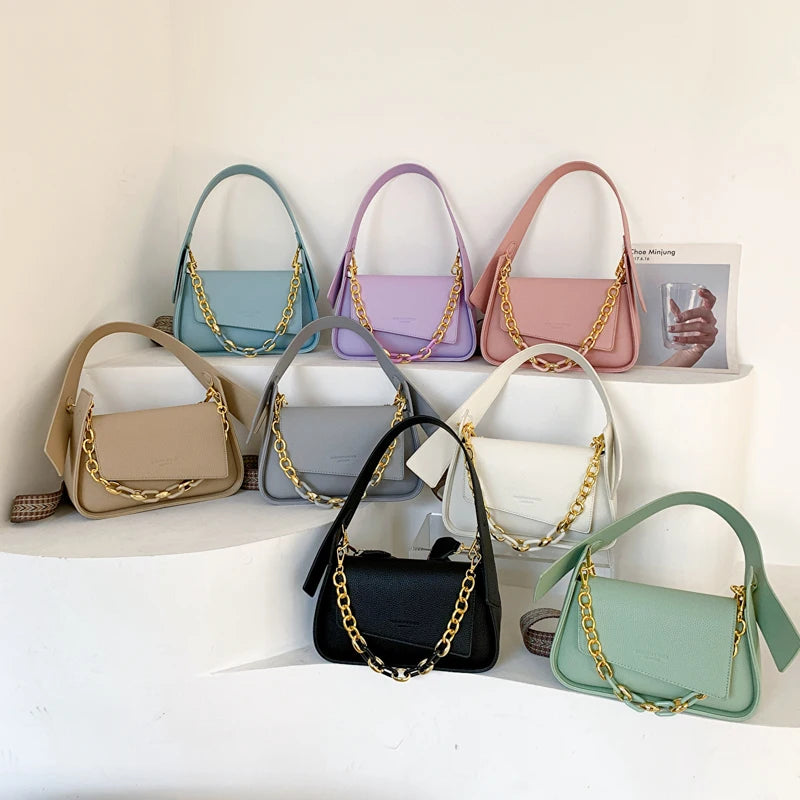 Purple Women's Shoulder Bag Handbag Wide Strap Crossbody Bag