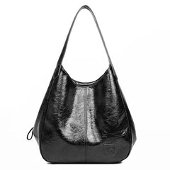 Vintage Pu Leather Bucket Shoulder Bag Women Large Capacity Messenger Bag