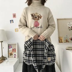 Plaid Women Shoulder Bag Soft Cloth Fabric Handbag Large Capacity Tote Canvas Ba