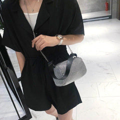 Bling Diamonds Print Small Shoulder Bag Women Clutch Evening Crossbody