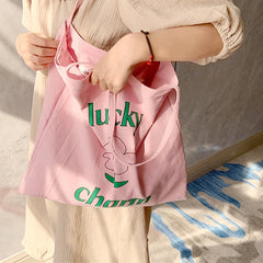 Pink Flower Shoulder Bag Large Capacity Tote