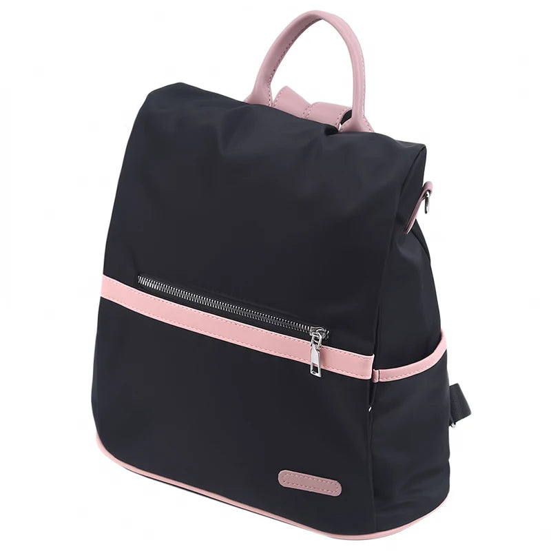 Casual Oxford Leather Backpack Women Zipper Shoulder Bag