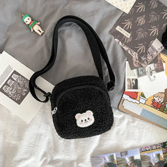 Bear Messenger Bag Women Plush Shoulder Bag