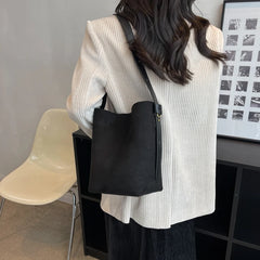 Women Shoulder Bags Girls Crossbody PU Winter High Capacity Daily Bucket