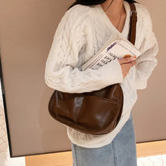 Women Dumpling Bags Large Capacity Shoulder Bag PU Leather Crossbody Bags