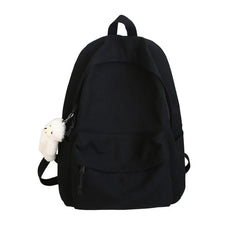 Canvas Backpack Women'S Solid School Bag