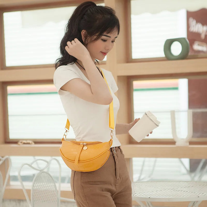 Crocodile Pattern Shoulder Messenger Bag PU Leather Women's Bag