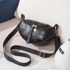 Crocodile Pattern Shoulder Messenger Bag PU Leather Women's Bag