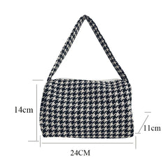 Vintage Plaid Shoulder Bag Casual Small Crossbody Handbag