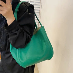 Women's Soft PU Leather Shoulder Bag Summer Handbag Totes
