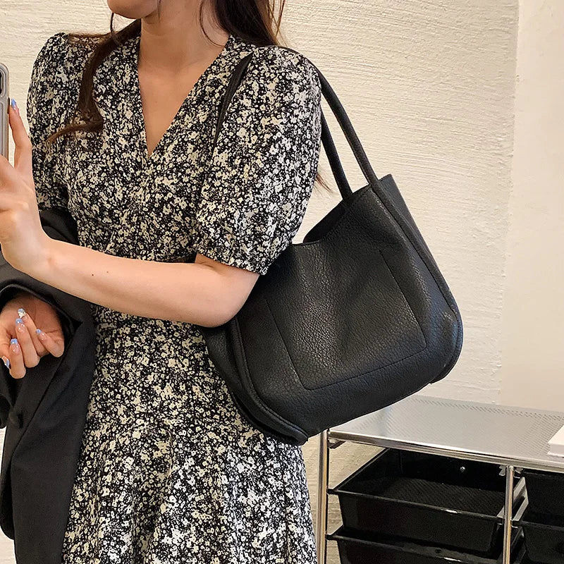 Women's Soft PU Leather Shoulder Bag Summer Handbag Totes