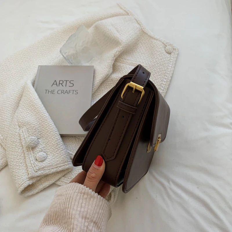 Retro PU Leather Shoulder Bags Flap Crossbody Ladies Messenger Envelope