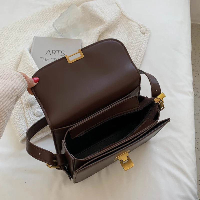 Retro PU Leather Shoulder Bags Flap Crossbody Ladies Messenger Envelope