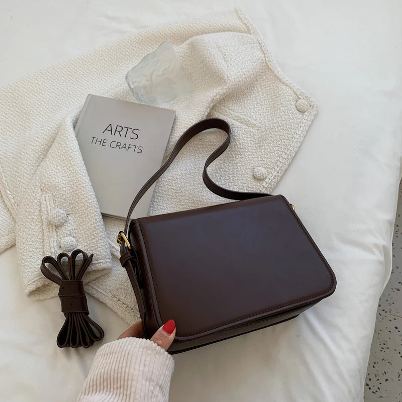 Retro PU Leather Shoulder Bags Flap Crossbody Ladies Messenger Envelope
