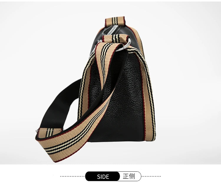PU Leather Women Pillow Handbags Wide Strap Shoulder Bags