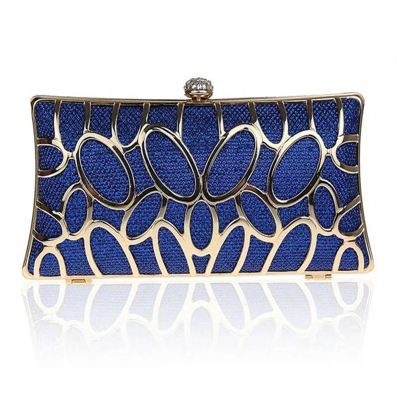 Metal Patchwork Shinning Shoulder Bags Ladies Print Clutch