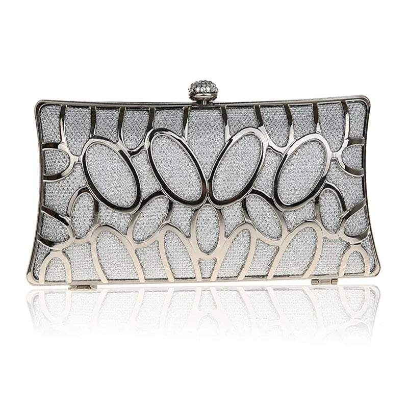Metal Patchwork Shinning Shoulder Bags Ladies Print Clutch
