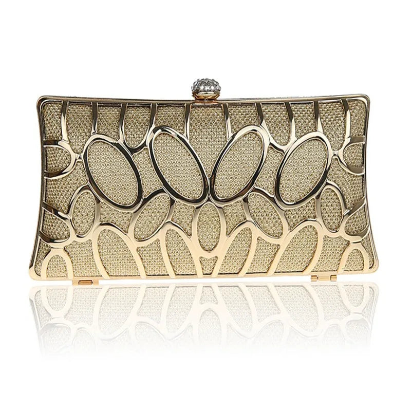 Metal Patchwork Shinning Shoulder Bags Ladies Print Clutch