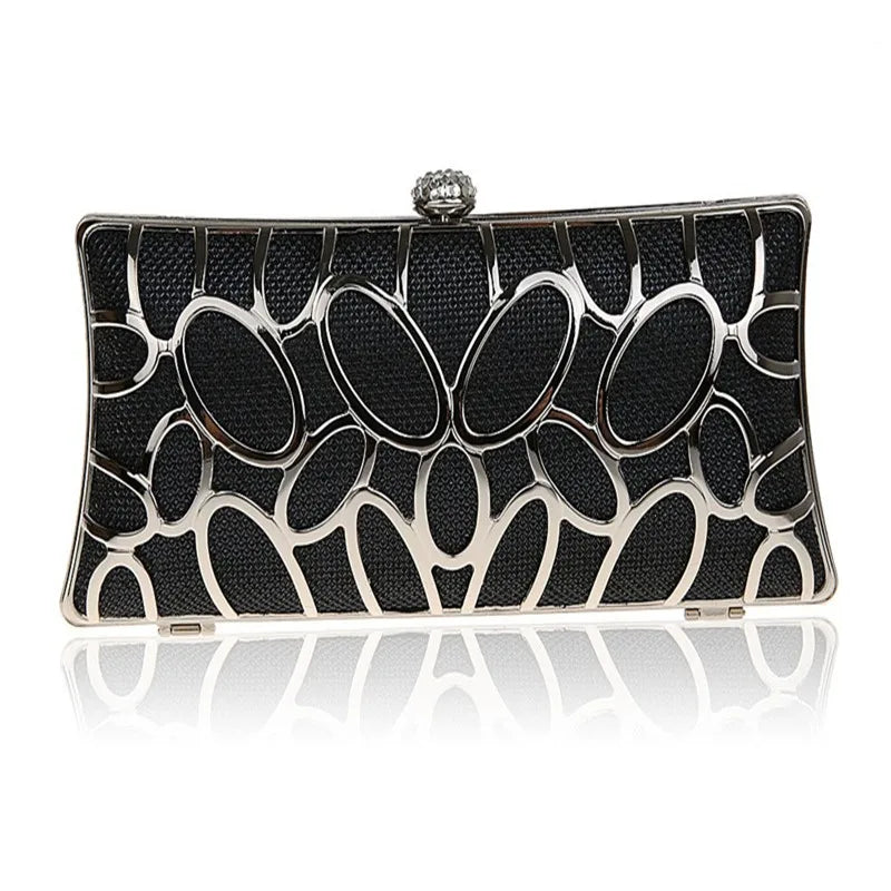 Metal Patchwork Shinning Shoulder Bags Ladies Print Clutch