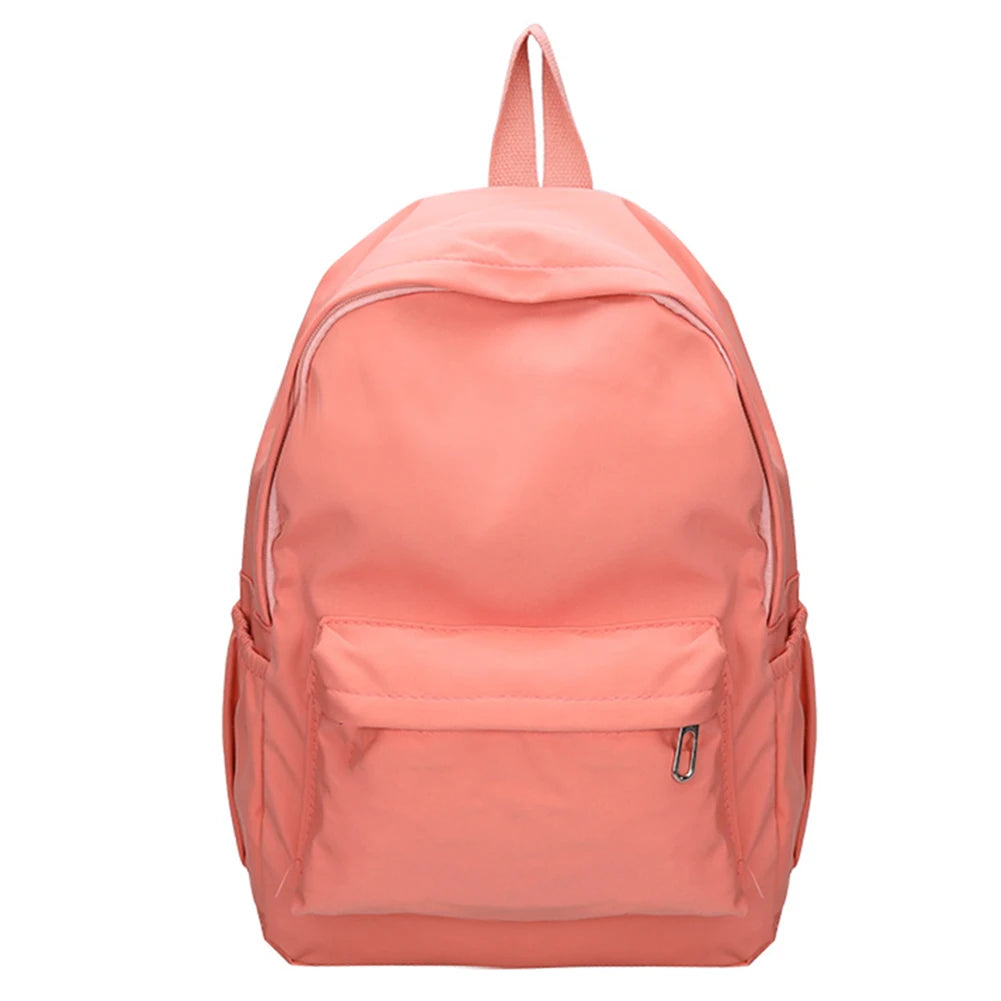 Women Nylon Backpack Preppy Style Solid Large Handbags School