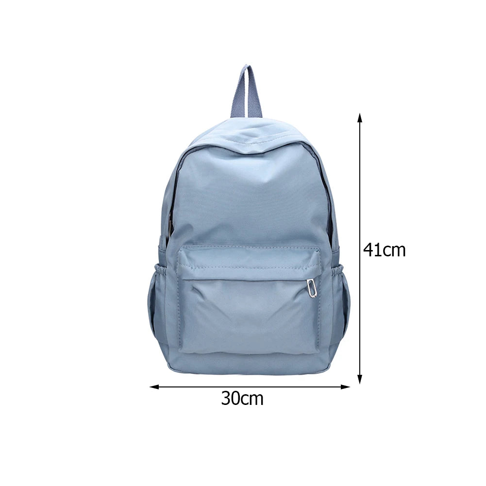 Women Nylon Backpack Preppy Style Solid Large Handbags School