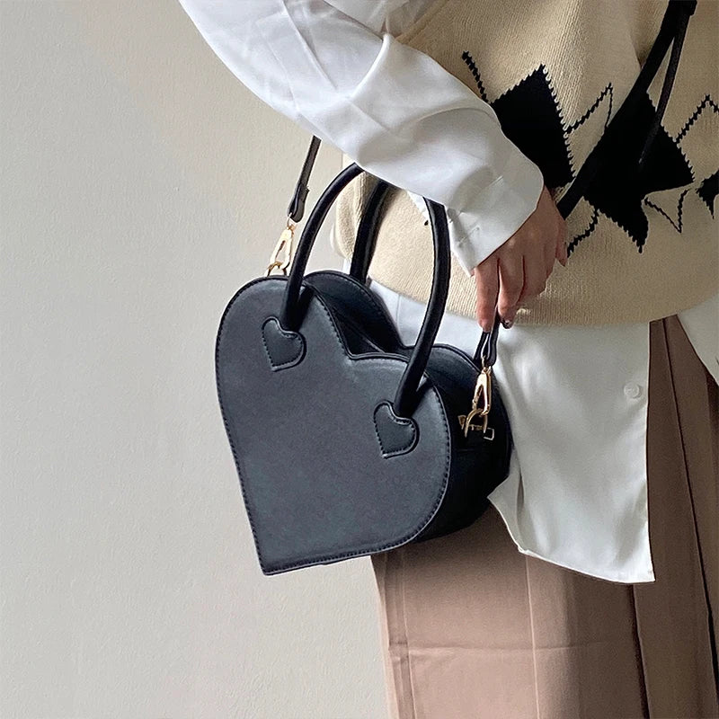 Heart Shape Shoulder Bag Retro Totes Purse