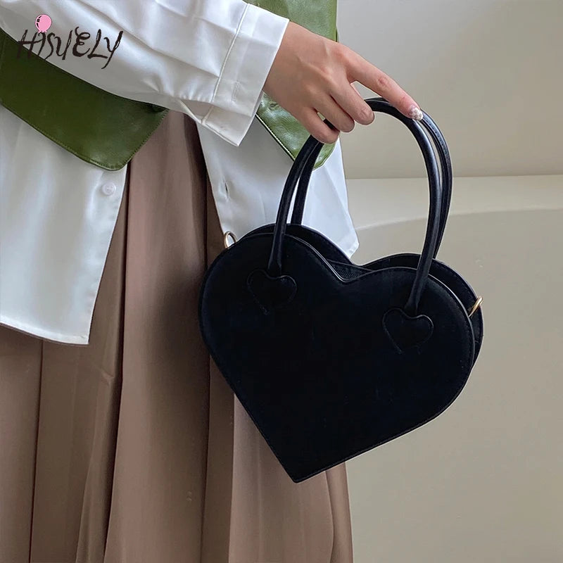 Heart Shape Shoulder Bag Retro Totes Purse