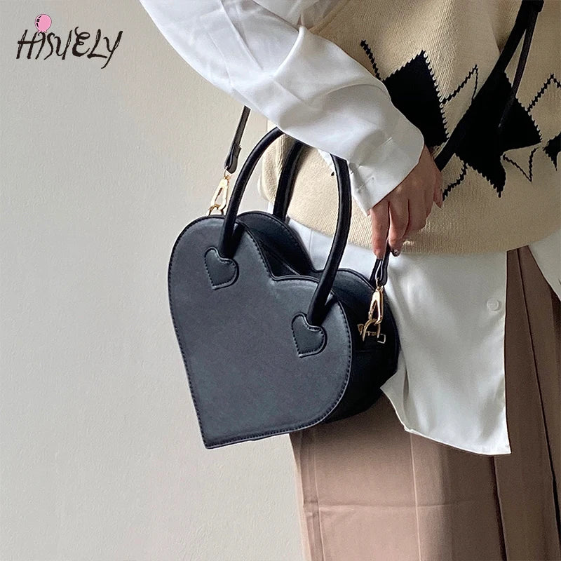 Heart Shape Shoulder Bag Retro Totes Purse