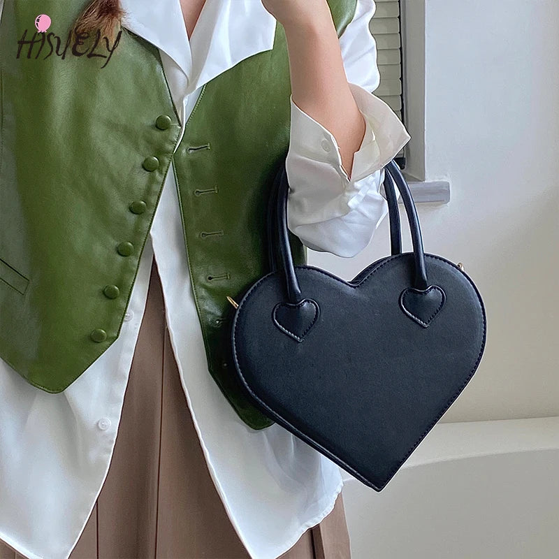 Heart Shape Shoulder Bag Retro Totes Purse